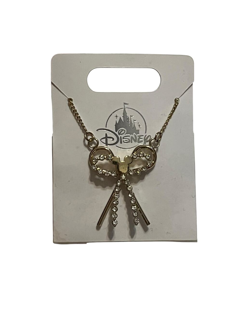 Disney Goldtone Mickey Bow Necklace